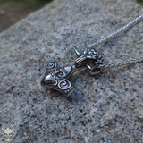 Mjolnir Pendant With Goats Head and Viking Face