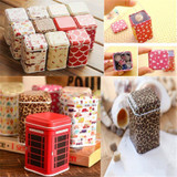 Useful Tea Box Mini Coffee Box Cute Storage Tin Box Storage Case Can Color Random