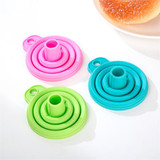 Useful High Quality 1Pc New Mini Silicone Gel Foldable Collapsible Style Funnel Hopper Kitchen Cooking Tools