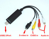USB Video Capture Adapter TV DVD VHS Captura de v deo Card Audio AV for Computer TV Camera USB 2.0 Easiercap DC60 UTV007