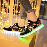 usb led shoes children's luminous shoes sneakers with kids light up shining glowing shoes for girls slippers lights schoenen 45