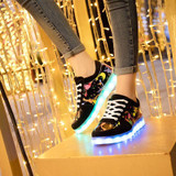 usb led shoes children's luminous shoes sneakers with kids light up shining glowing shoes for girls slippers lights schoenen 45