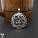Tree Of Life Yggdrasil Pendant With Engraved Runes