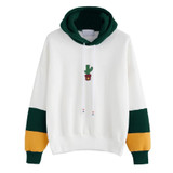 Cactus Kawaii Clothing Striped Pullover Woman Hoodies Loose Sweatshirt 2017 New Brands Design Harajuku Hoodies Hoddie#121