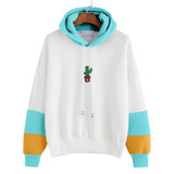 Cactus Kawaii Clothing Striped Pullover Woman Hoodies Loose Sweatshirt 2017 New Brands Design Harajuku Hoodies Hoddie#121