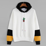 Cactus Kawaii Clothing Striped Pullover Woman Hoodies Loose Sweatshirt 2017 New Brands Design Harajuku Hoodies Hoddie#121