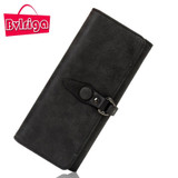 BVLRIGA Ladies Leather Wallet Women Wallet Female Purse Women Clutch Black Credit Card Holder Coin Purse Long Money Bag Walet