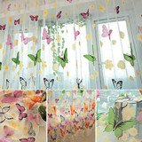 Butterfly Tulle Window Screen Door Balcony Curtains Panel Scarf Valance