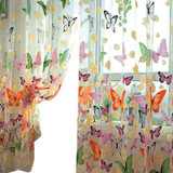 Butterfly Tulle Window Screen Door Balcony Curtains Panel Scarf Valance