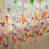 Butterfly Printed Tulle Voile Door Window Balcony Sheer Panel Screen Curtain New Arrival