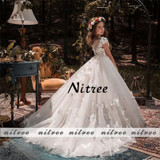 Butterfly New Kids Pageant Evening Gowns 2018 Lace Ball Gown Flower Girl Dresses For Weddings First Communion Dresses For Girls