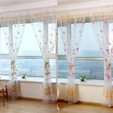 Butterfly Branches Printed Tulle Curtains for Living Room Kitchen Indoor Window Screening Decor Balcony Burnout Voile Curtain