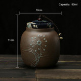 Butihome 1PC Tea Storage Tank Creative Hand-painted Sealed Cans Chinese Style Ceramic Storage Tank Home Decorations