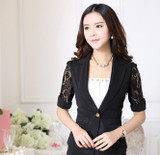 Business Women Elegant Blazers Coat With Lace Design Spring Summer Office Ladies Tops Jackets Clothes Fashion Slim Blaser Blazer