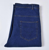 Business Men's Stretch Jeans With Cotton Middle Waist Jeans Large Size Men's Trousers Jeans Men's Straight Pants Size 30-40
