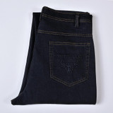 Business Men's Stretch Jeans With Cotton Middle Waist Jeans Large Size Men's Trousers Jeans Men's Straight Pants Size 30-40