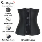 Burvogue Women Corset  Waist Corsets  Black Latex Zipper Underbust Corset Slimming 9 Steel Bone Body Shaper Corset Burvogue Women Corset  Waist Corsets  Black Latex Zipper Underbust Corset Slimming 9 Steel Bone Body Shaper Corset