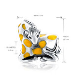 DIY Charm 925 Sterling Silver Giraffe Epoxy Loose Charm Beads For Bracelet