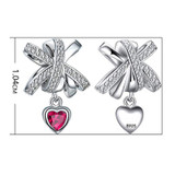DIY Charm 925 Sterling Silver Red Heart-shaped Charm Beads For Bracelet