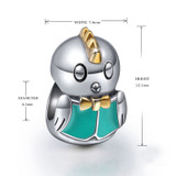 DIY Charm 925 Sterling Silver Cute Bird Charm Beads For Bracelet