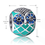 DIY Charm Bule Created Diamond Multicolor Owl Charm Beads For Bracelet