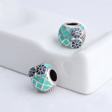 DIY Charm Bule Created Diamond Multicolor Owl Charm Beads For Bracelet