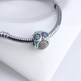 DIY Charm Bule Created Diamond Multicolor Owl Charm Beads For Bracelet