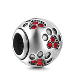 DIY Charm Created Diamond Multicolor Cat Paw Print Beads For Bracelet