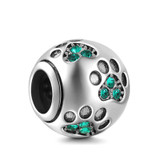 DIY Charm Created Diamond Multicolor Cat Paw Print Beads For Bracelet