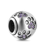 DIY Charm Created Diamond Multicolor Cat Paw Print Beads For Bracelet