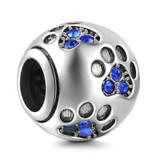DIY Charm Created Diamond Multicolor Cat Paw Print Beads For Bracelet