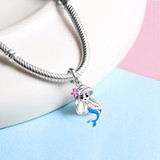 DIY Charm 925 Sterling Silver Enamel Mermaid Beads For Bracelet