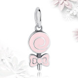 925 Sterling Silver Cute Lollipop DIY Charm Beads For Bracelet Or Pendant