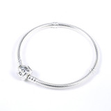 DIY Charm 925 Sterling Silver Simple Buckle Snake Bone Chain Baeds Bracelet