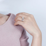 14K/18K Gold Round Cut Moissanite Diamond  Bridal Ring for women