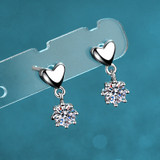 Round Cut Moissanite Diamond Heart-shaped Drop Earrings