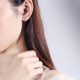 Round Cut Moissanite Diamond Heart-shaped Drop Earrings