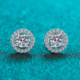 Round Cut Moissanite Diamond Classis Stud Earrings