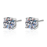 Round Cut Moissanite Diamond Classis Stud Earrings