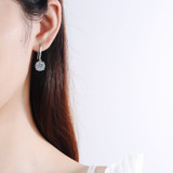 1.0ct/2.0ct Round Cut Moissanite Diamond Hook Earrings