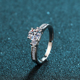 Round Cut Moissanite Diamond Crown Ring