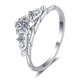 Round Cut Moissanite Diamond Princess Crown Ring