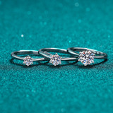 Round Cut White Moissanite Diamond Solitaire Adjustable Ring