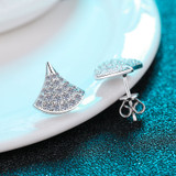 Round Cut Moissanite Diamond Small Skirt Earrings