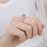 Round Cut Moissanite Diamond Classic Halo Ring