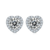 Round Cut Moissanite Diamond Heart-shaped Earrings