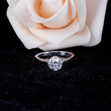 14K/18K Gold Round Cut Moissanite Diamond Classic Engagement Ring for women