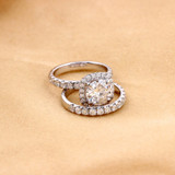 14K/18K Gold Moissanite Diamond Round Cut Bridal Ring for women