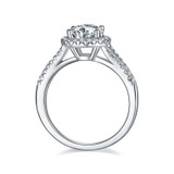 Round Cut Moissanite Diamond Halo Rings
