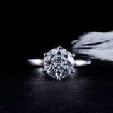 14K/18K Gold Round Cut 1ct Moissanite Diamond Classic Ring